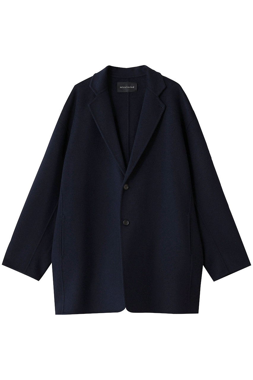 mizuiro ind wool tailored JK ジャケット (navy, F) ミズイロインド ELLE SHOP mizuiro ind wool tailored JK ジャケット (navy, F) ミズイロインド ELLE SHOP