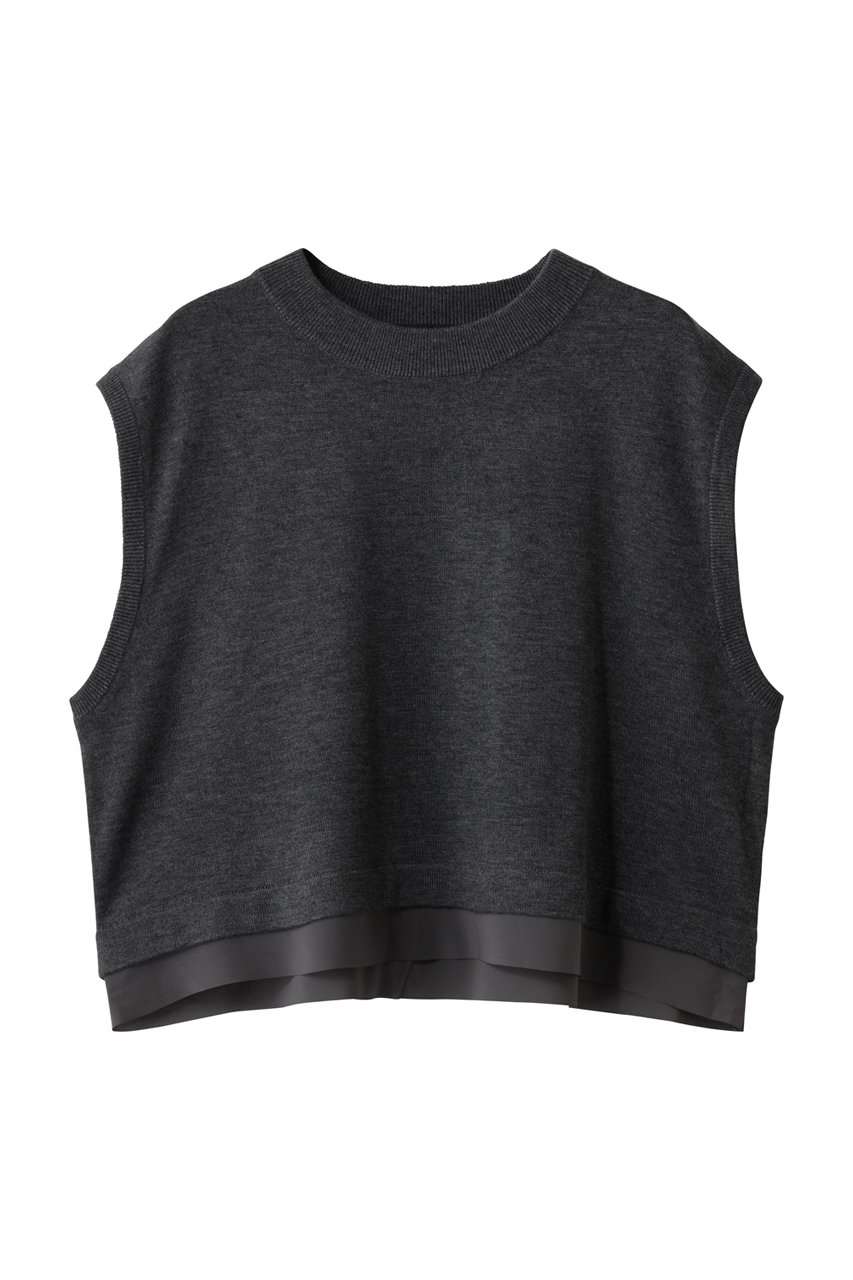 mizuiro ind chiffon frill hem vest ベスト (c.gray, F) ミズイロインド ELLE SHOP mizuiro ind chiffon frill hem vest ベスト (c.gray, F) ミズイロインド ELLE SHOP