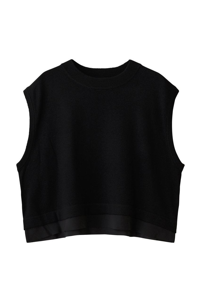 mizuiro ind chiffon frill hem vest ベスト (black, F) ミズイロインド ELLE SHOP mizuiro ind chiffon frill hem vest ベスト (black, F) ミズイロインド ELLE SHOP
