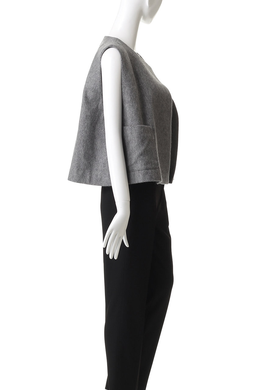 mizuiro ind(ミズイロインド)｜ポケット付きクルーネックベスト/gray