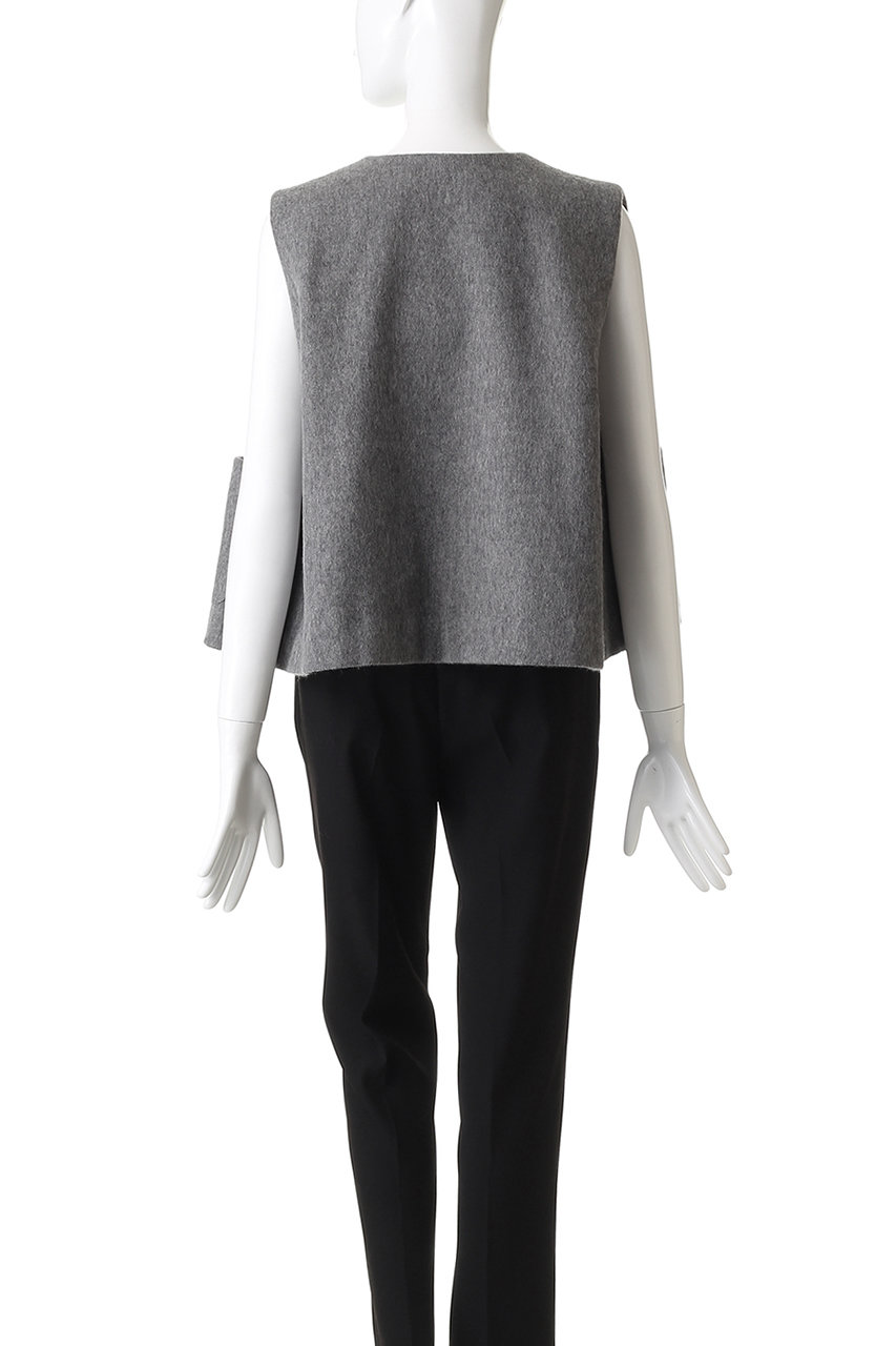 mizuiro ind(ミズイロインド)｜ポケット付きクルーネックベスト/gray