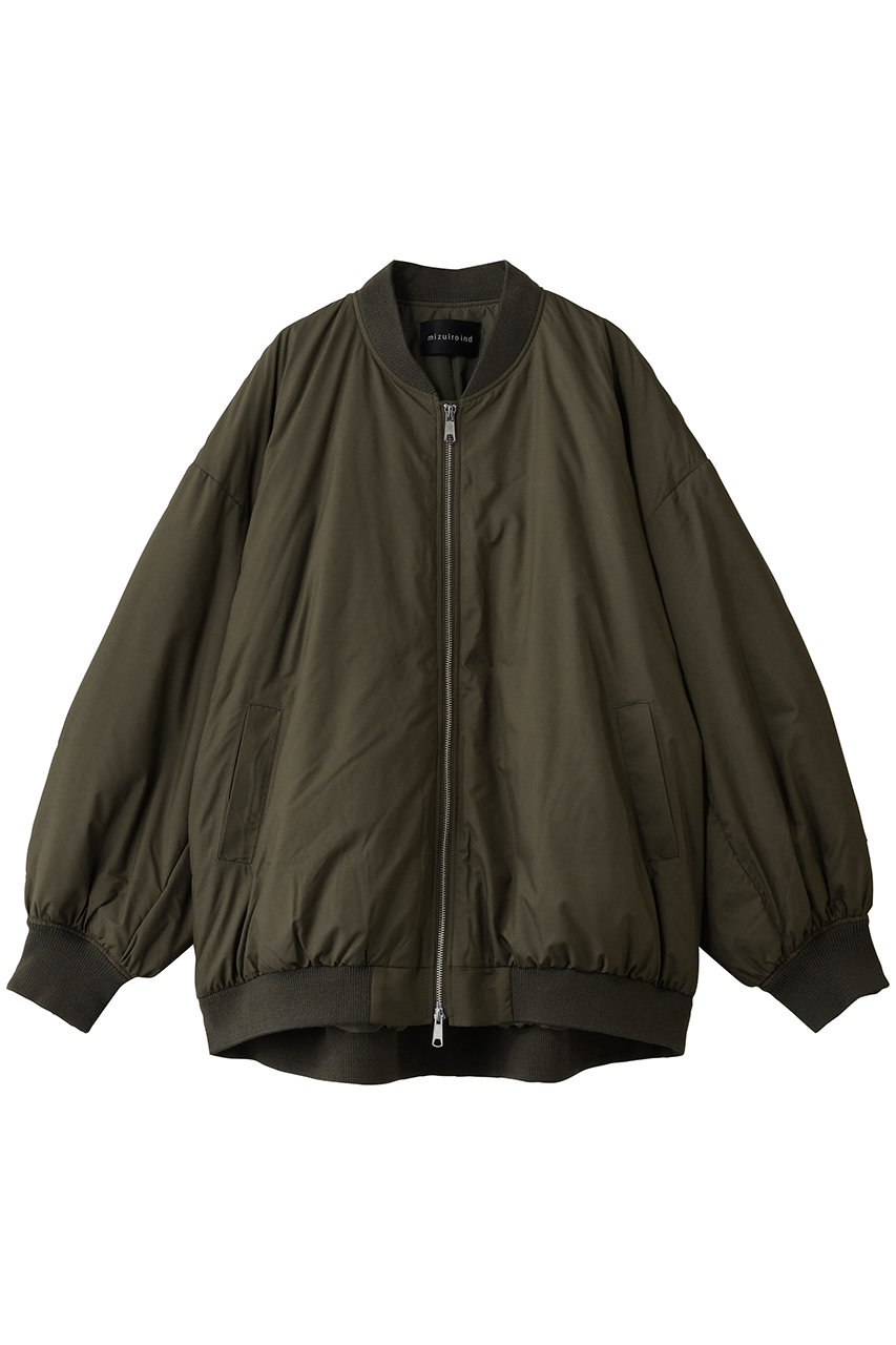 mizuiro ind wide zip down blouson ブルゾン (khaki, F) ミズイロインド ELLE SHOP mizuiro ind wide zip down blouson ブルゾン (khaki, F) ミズイロインド ELLE SHOP