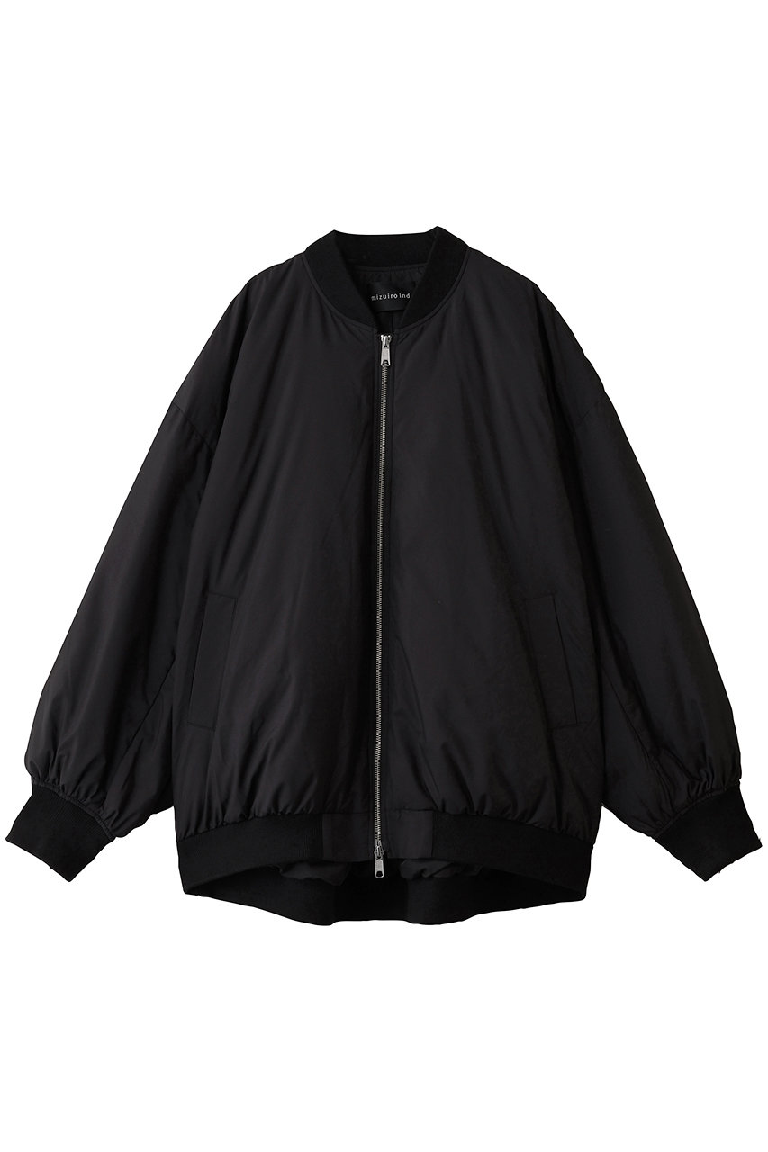mizuiro ind wide zip down blouson ブルゾン (black, F) ミズイロインド ELLE SHOP mizuiro ind wide zip down blouson ブルゾン (black, F) ミズイロインド ELLE SHOP