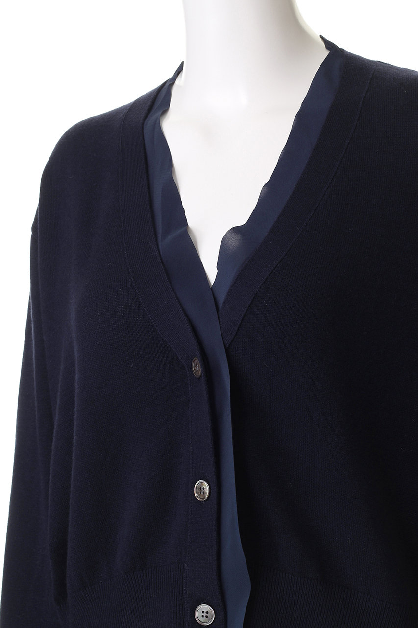 mizuiro ind(ミズイロインド)｜シフォンフリルVネックカーディガン