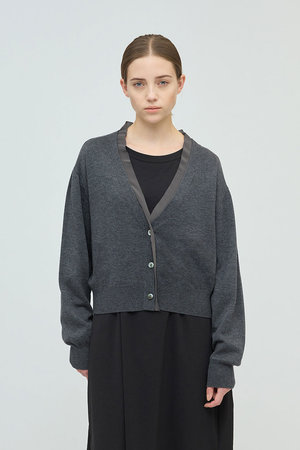 ミズイロインド/mizuiro indのchiffon frill V neck C/D カーディガン(110300/110303)