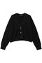 シフォンフリルVネックカーディガン ミズイロインド/mizuiro ind black
