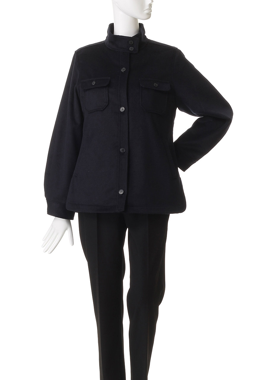 mizuiro ind(ミズイロインド)｜バックボアシャツジャケット/navy の