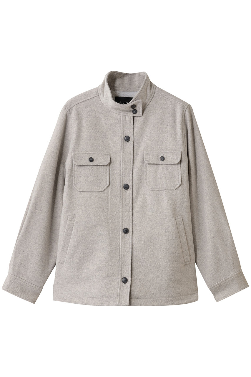 mizuiro ind back boa shirt JK ジャケット (l.gray, F) ミズイロインド ELLE SHOP
