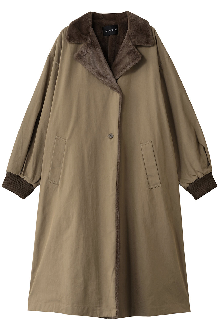 mizuiro ind back boa coat コート (beige, F) ミズイロインド ELLE SHOP