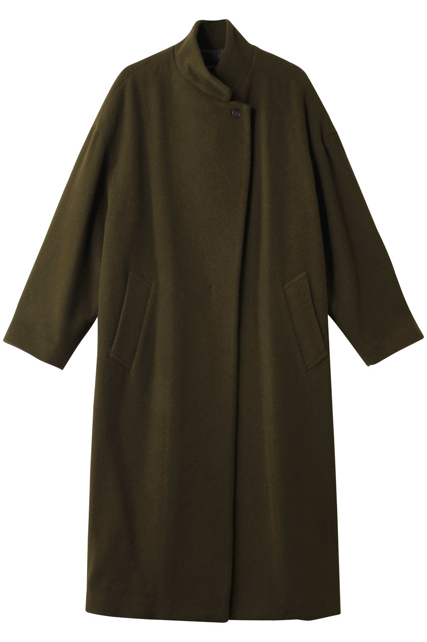 mizuiro ind wool blend stand collar CT コート (brown, F) ミズイロインド ELLE SHOP mizuiro ind wool blend stand collar CT コート (brown, F) ミズイロインド ELLE SHOP