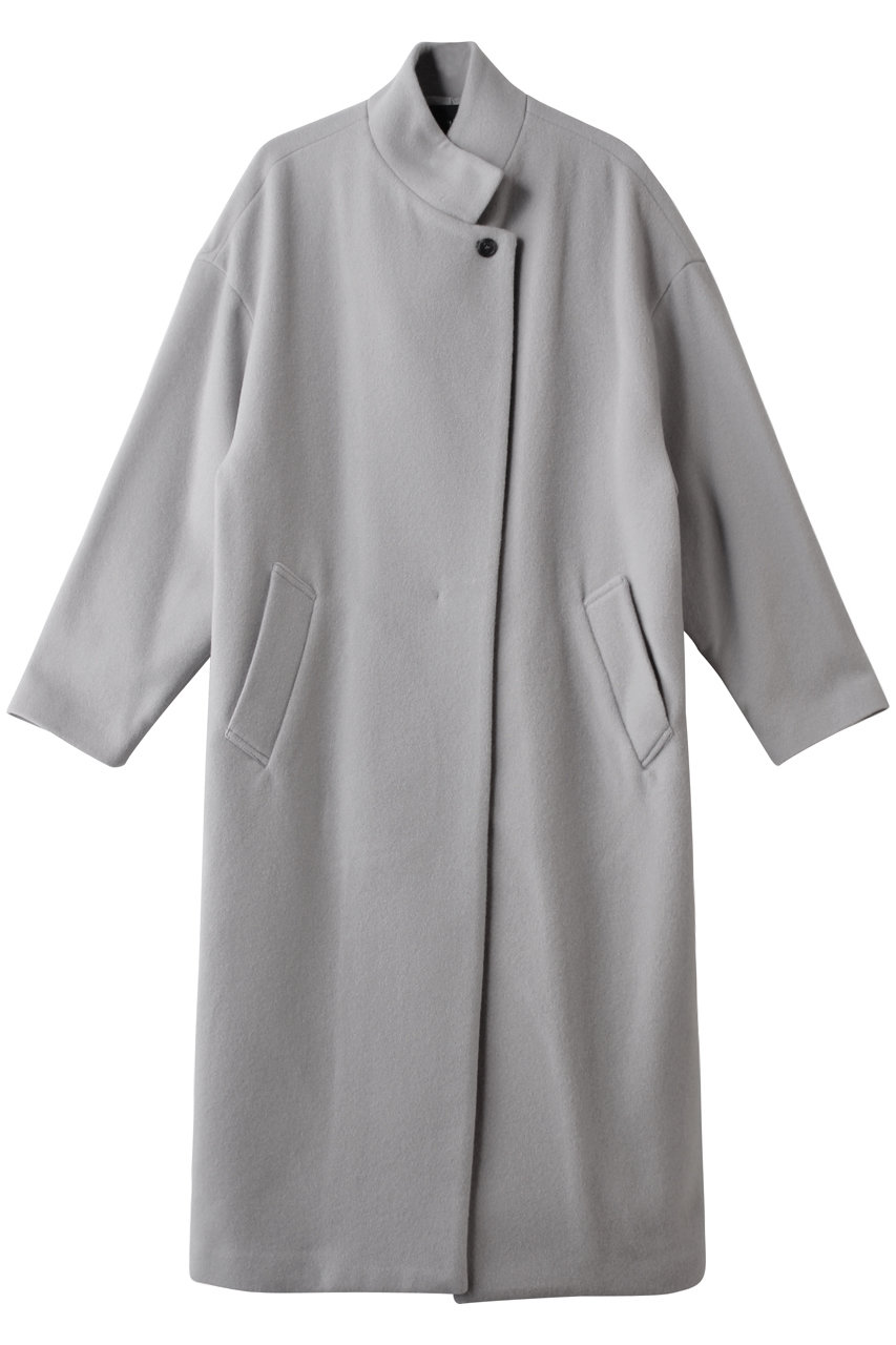 mizuiro ind wool blend stand collar CT コート (l.gray, F) ミズイロインド ELLE SHOP mizuiro ind wool blend stand collar CT コート (l.gray, F) ミズイロインド ELLE SHOP