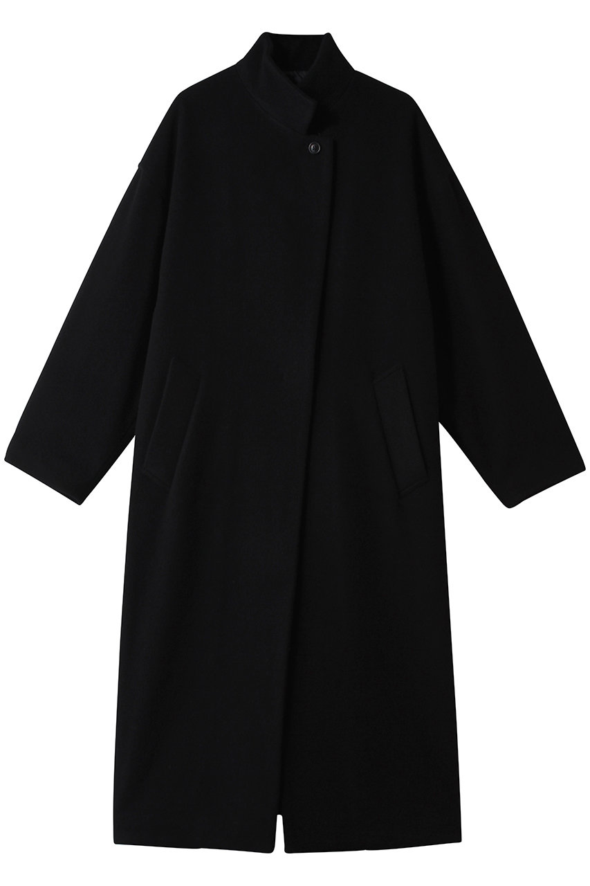 mizuiro ind wool blend stand collar CT コート (black, F) ミズイロインド ELLE SHOP mizuiro ind wool blend stand collar CT コート (black, F) ミズイロインド ELLE SHOP