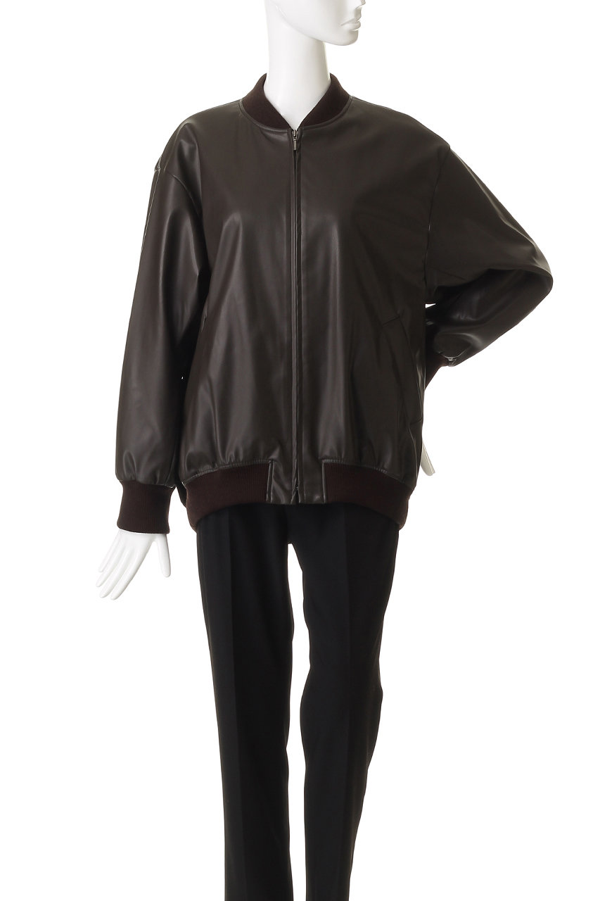 美品✨ミズイロインド　イミテーションレザーオーバーブルゾン　黒　フリーサイズ 美品✨ミズイロインド イミテーションレザーオーバーブルゾン 黒