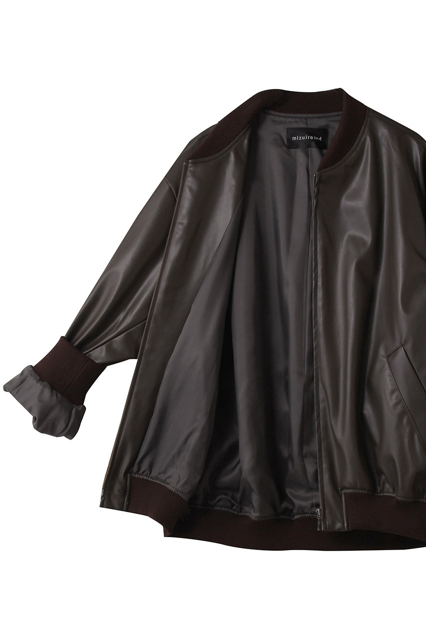 mizuiro ind(ミズイロインド)｜シンセティックレザージップブルゾン