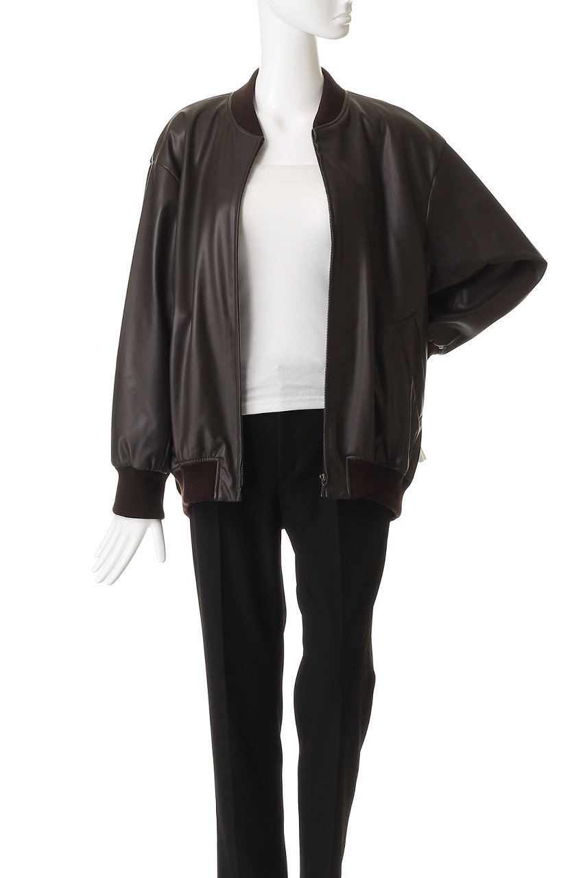 mizuiro ind(ミズイロインド)｜シンセティックレザージップブルゾン