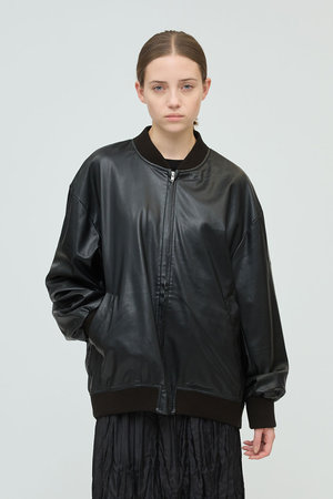 ミズイロインド/mizuiro indのsynthetic leather zip blouson ブルゾン(110800/110802)