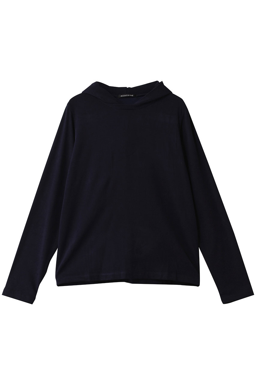 mizuiro ind three layered hooded P/O プルオーバー (navy, F) ミズイロインド ELLE SHOP