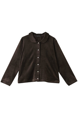 ミズイロインド/mizuiro indのベロアラウンドカラーシャツ(110400/110403)