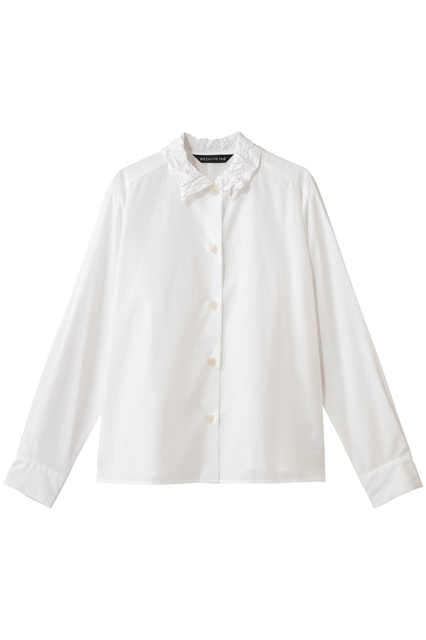 mizuiro ind washer collar shirt シャツ (off white, F) ミズイロインド ELLE SHOP mizuiro ind washer collar shirt シャツ (off white, F) ミズイロインド ELLE SHOP