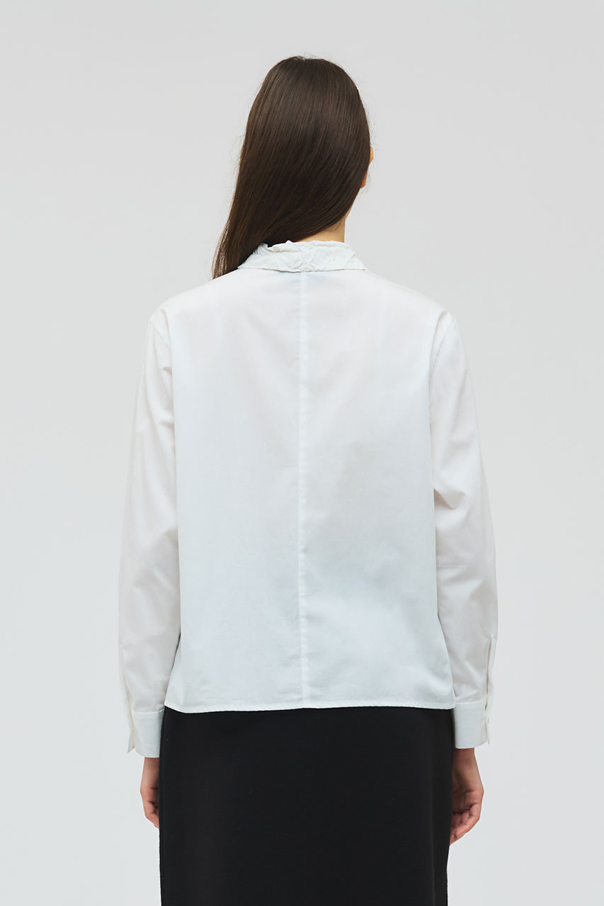 mizuiro ind(ミズイロインド)｜ワッシャーカラーシャツ/off white の