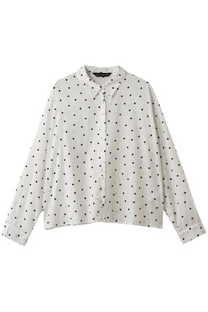 ミズイロインド/mizuiro indのフロッキードットプリントシャツ(110400/110403)