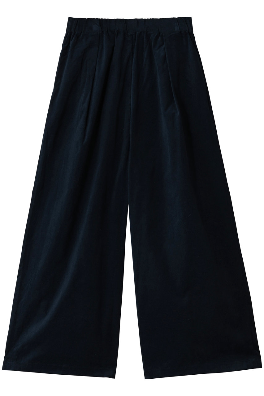 mizuiro ind corduroy tuck wide PT パンツ (navy, F) ミズイロインド ELLE SHOP