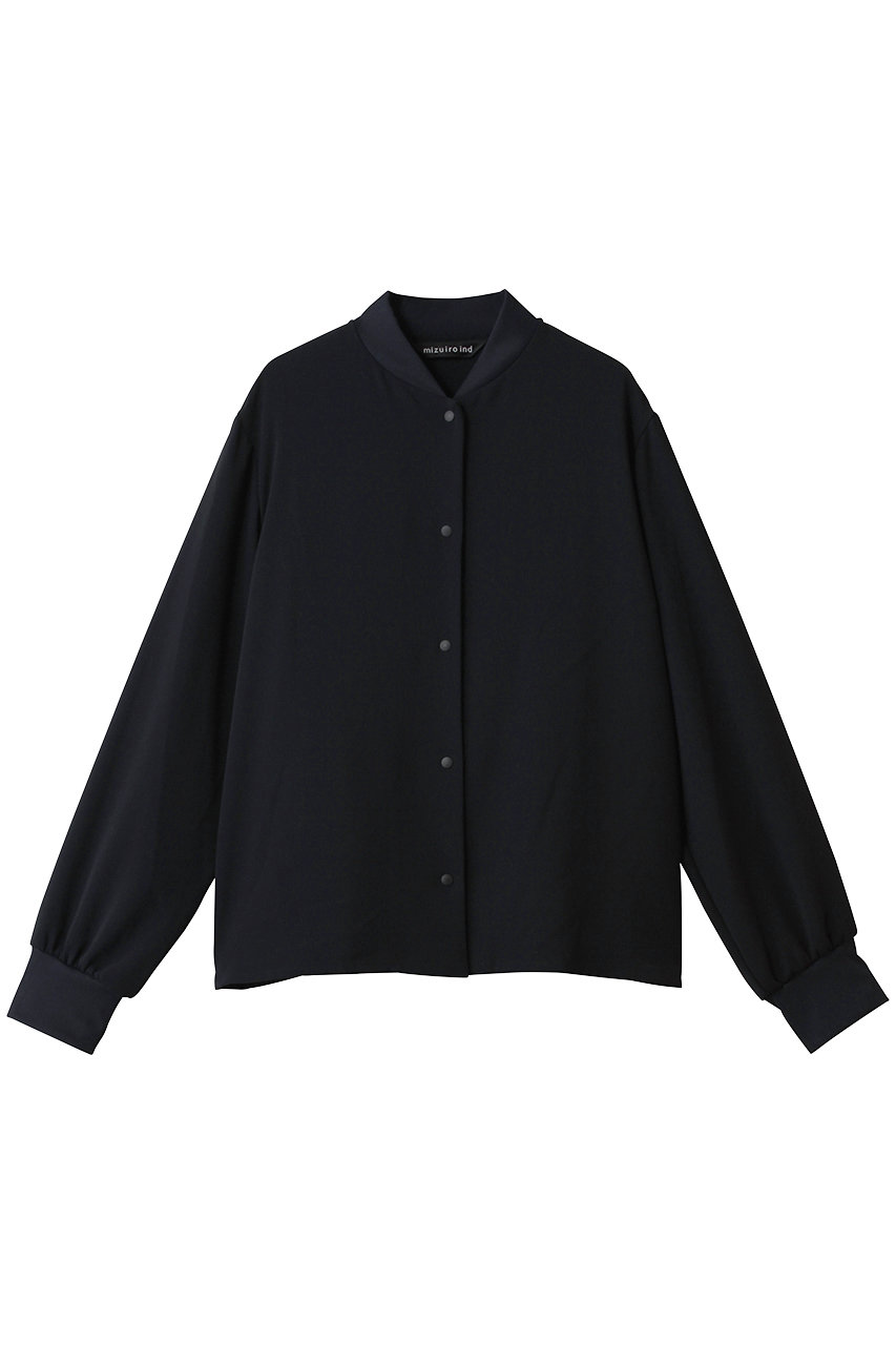 mizuiro ind blouson like shirt シャツ (navy, F) ミズイロインド ELLE SHOP mizuiro ind blouson like shirt シャツ (navy, F) ミズイロインド ELLE SHOP