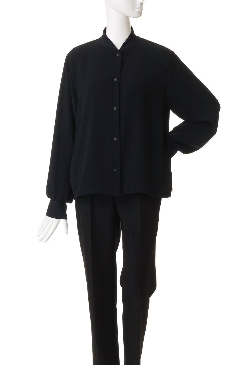 mizuiro ind(ミズイロインド)｜ブルゾンライクシャツ/navy の通販