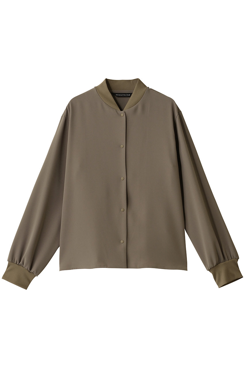mizuiro ind blouson like shirt シャツ (beige, F) ミズイロインド ELLE SHOP mizuiro ind blouson like shirt シャツ (beige, F) ミズイロインド ELLE SHOP