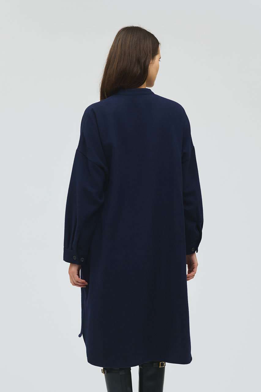 mizuiro ind(ミズイロインド)|スタンドカラーシャツワンピース/navy mizuiro ind(ミズイロインド)|スタンドカラーシャツワンピース/navy