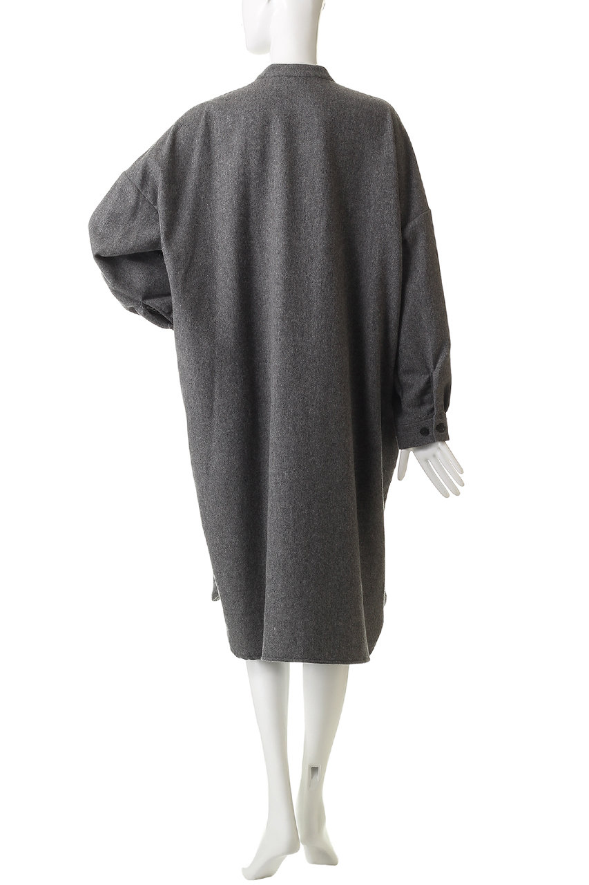 mizuiro ind(ミズイロインド)｜スタンドカラーシャツワンピース/navy