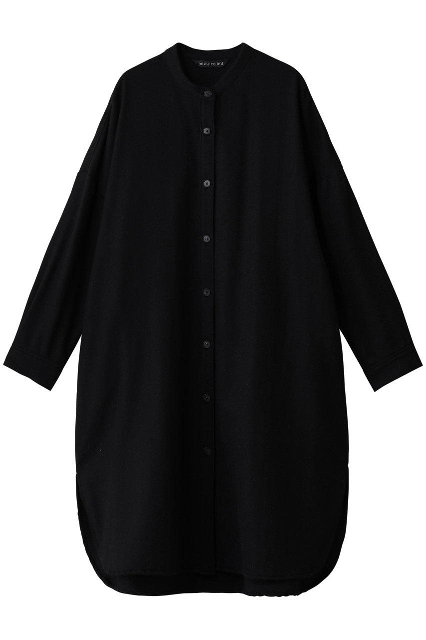 mizuiro ind stand collar shirt OP ワンピース (black, F) ミズイロインド ELLE SHOP mizuiro ind stand collar shirt OP ワンピース (black, F) ミズイロインド ELLE SHOP