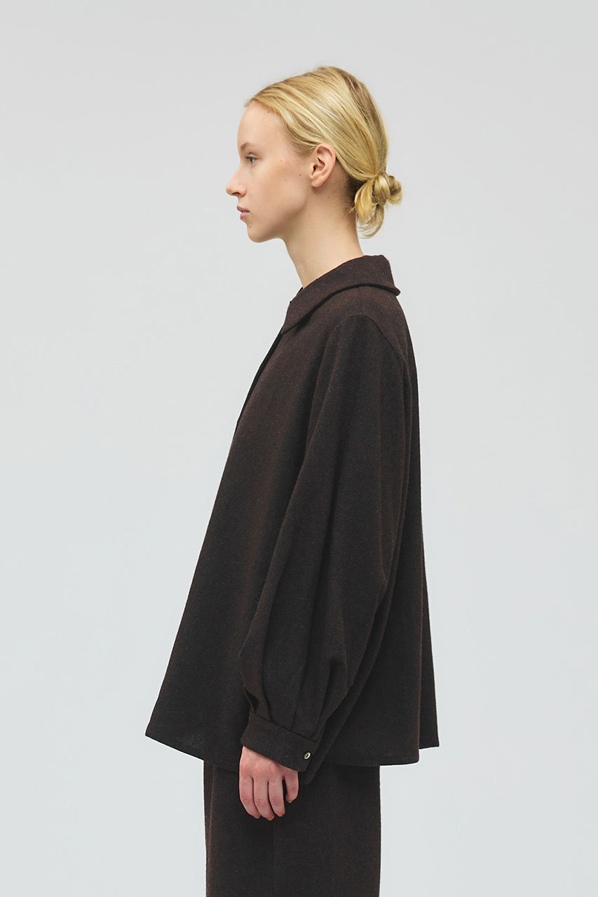 mizuiro ind(ミズイロインド)｜ウールブレンドバルーンスリーブ