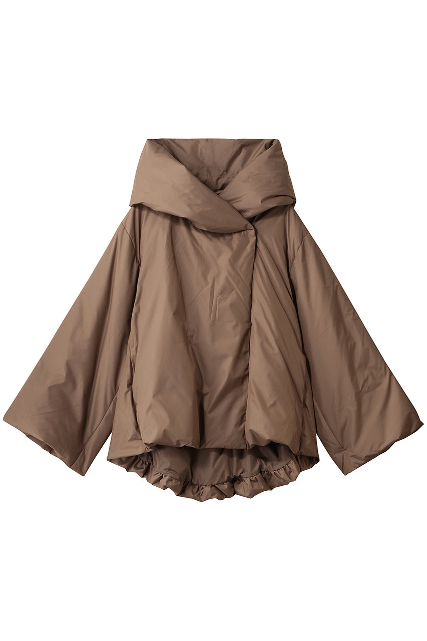 mizuiro ind hooded short down JK ジャケット (beige, F) ミズイロインド ELLE SHOP