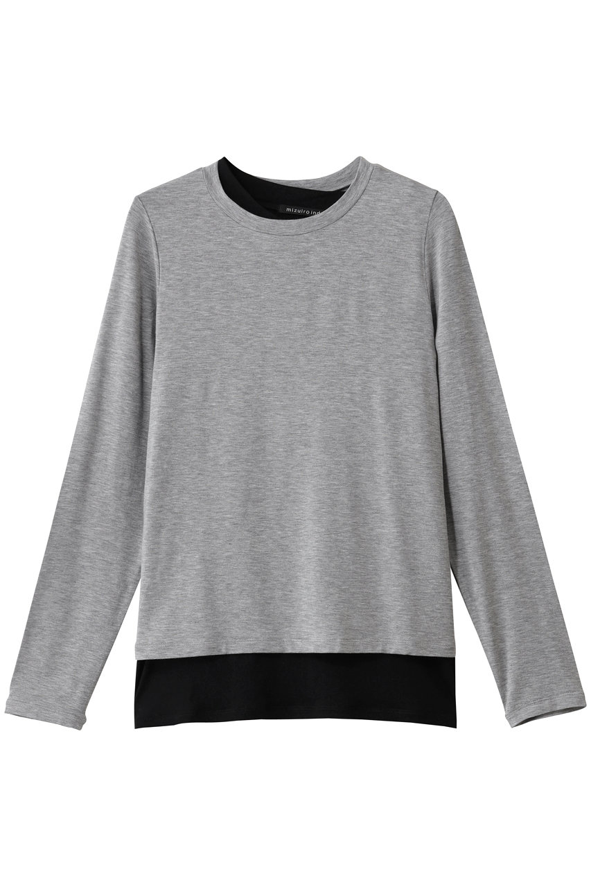 mizuiro ind layered T Tシャツ (gray, F) ミズイロインド ELLE SHOP mizuiro ind layered T Tシャツ (gray, F) ミズイロインド ELLE SHOP