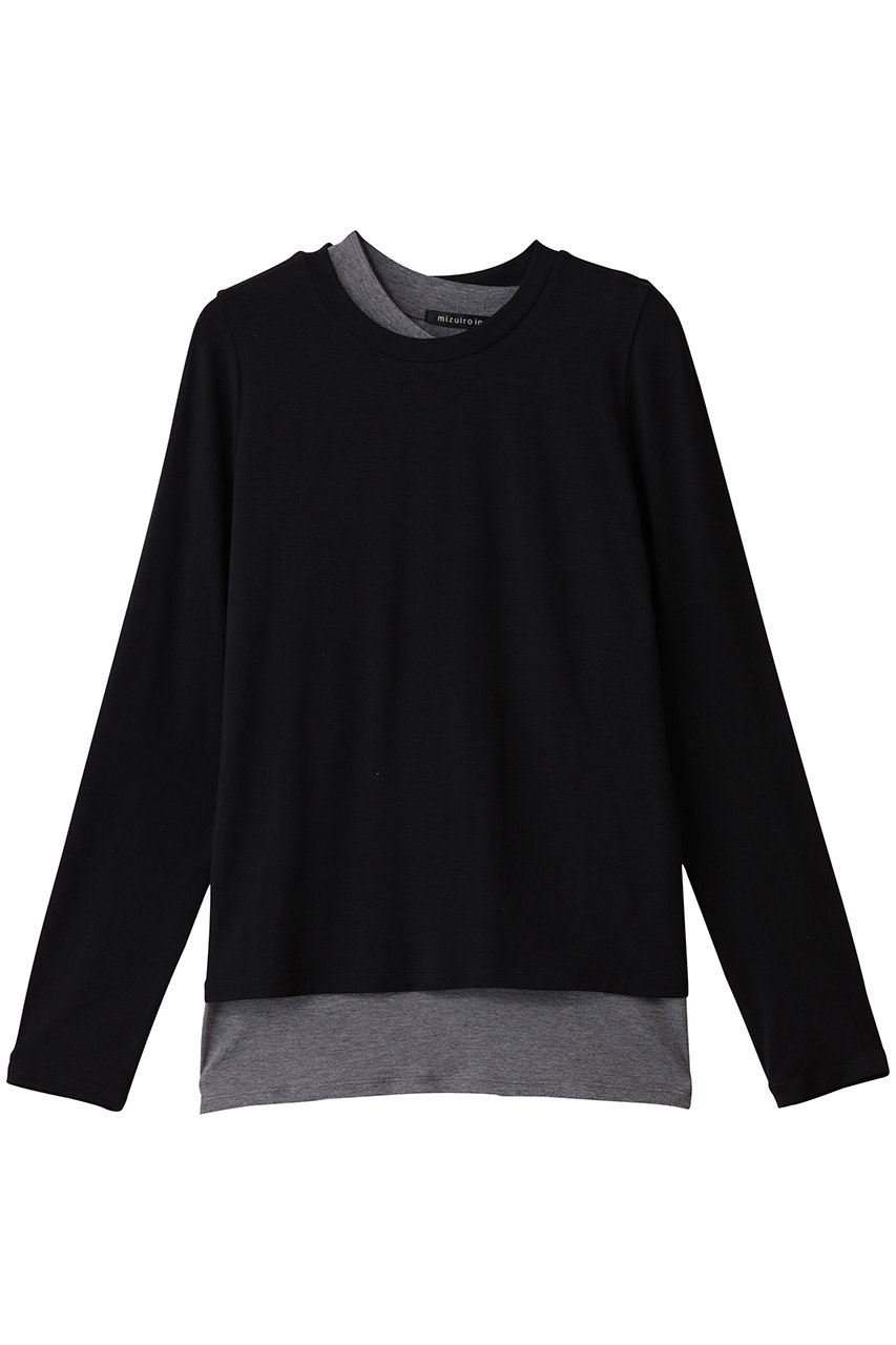 mizuiro ind layered T Tシャツ (black, F) ミズイロインド ELLE SHOP mizuiro ind layered T Tシャツ (black, F) ミズイロインド ELLE SHOP
