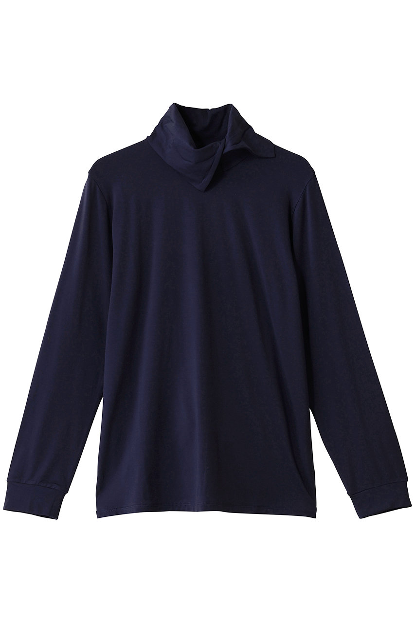mizuiro ind asymmetry shirt P/O プルオーバー (navy, F) ミズイロインド ELLE SHOP