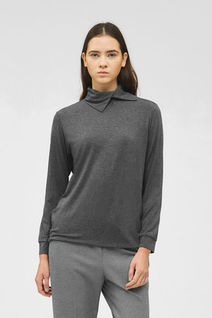 ミズイロインド/mizuiro indのアシンメトリーシャツプルオーバー(110400/110403)