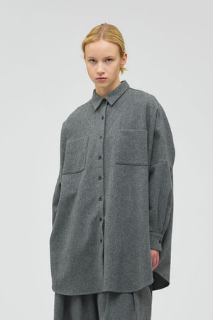 ミズイロインド/mizuiro indのポケット付きワイドシャツ(110400/110403)