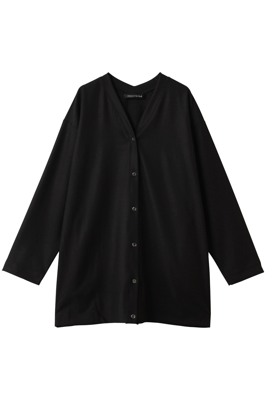 ミズイロインド/mizuiro indのVネックカーディガン(black/4-230059)