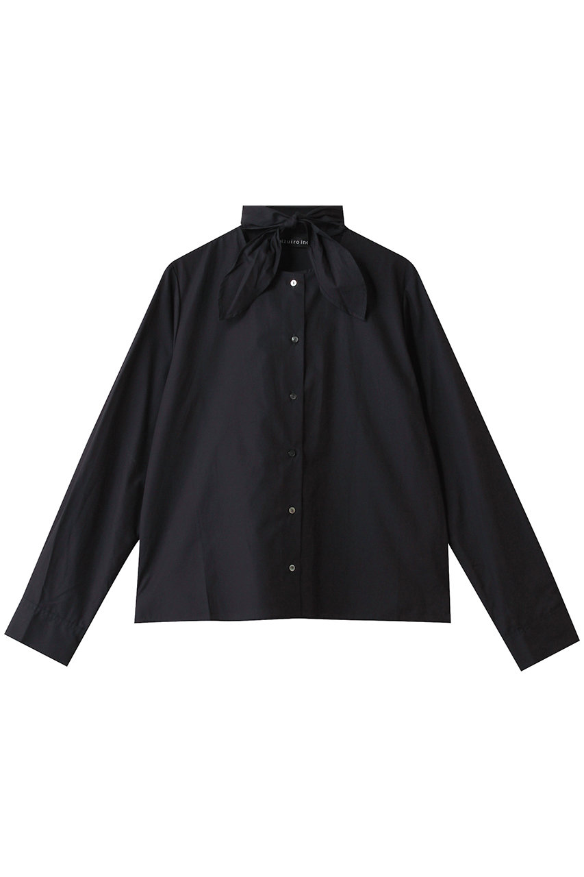 ミズイロインド/mizuiro indのリボンタイシャツ(navy/4-230060)