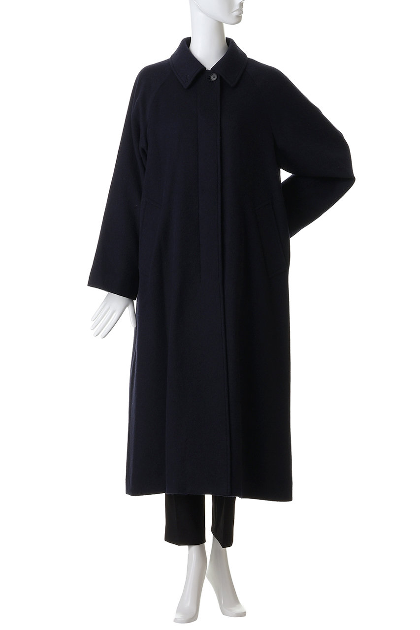 mizuiro ind(ミズイロインド)｜ウール混バルマカーンコート/navy の