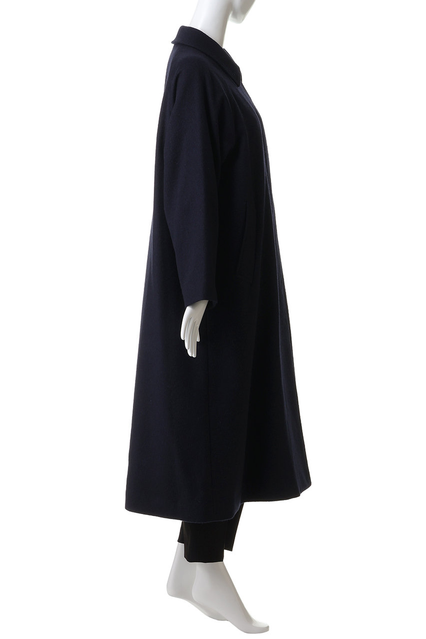 mizuiro ind(ミズイロインド)｜ウール混バルマカーンコート/navy の