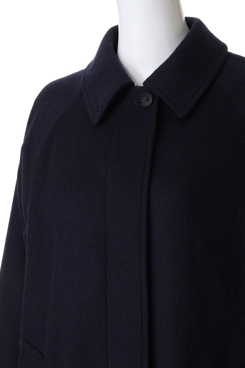 mizuiro ind(ミズイロインド)｜ウール混バルマカーンコート/navy の
