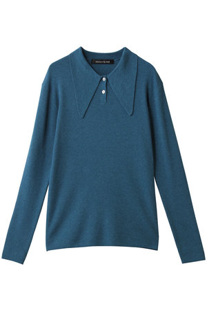ミズイロインド/mizuiro indのlong collar knit Polo ポロニット(110300/110301)