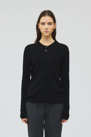 ミズイロインド/mizuiro indのlong collar knit Polo ポロニット(110300/110301)