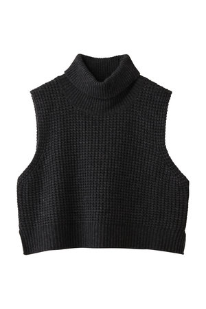 ミズイロインド/mizuiro indのwaffle high neck vest ベスト(110300/110301)