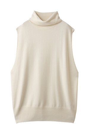 ミズイロインド/mizuiro indのrib high neck vest ベスト(110300/110301)