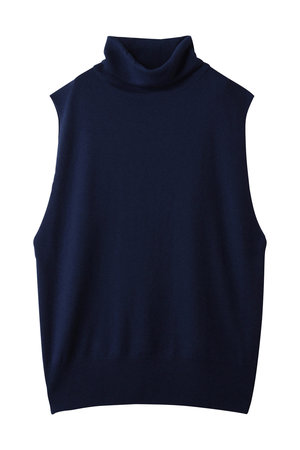 ミズイロインド/mizuiro indのrib high neck vest ベスト(110300/110301)
