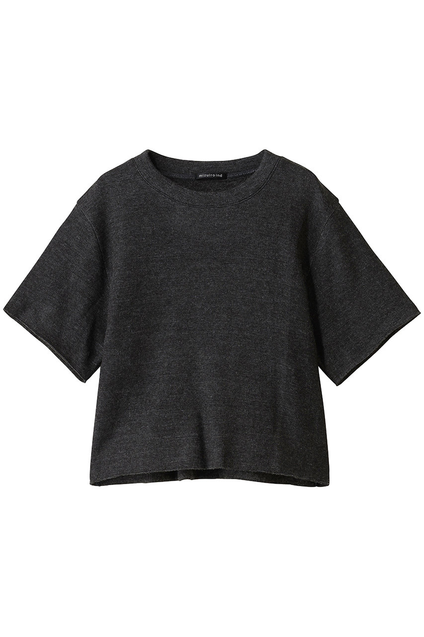 ミズイロインド/mizuiro indのパイルハーフスリーブワイドプルオーバー(c.gray/4-210030)